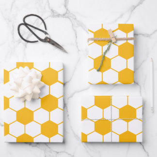 Yellow Soccer ball pattern Wrapping Paper