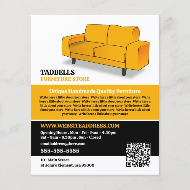 Yellow Sofa - Furniture Store Sales Flyer (Front)