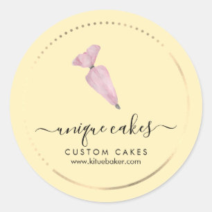 Yellow Soft Bakery Pastry Patisserie Shop Classic Round Sticker