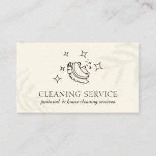 Yellow Soft Bubble Cleaning Brush Janitorial Maid Business Card