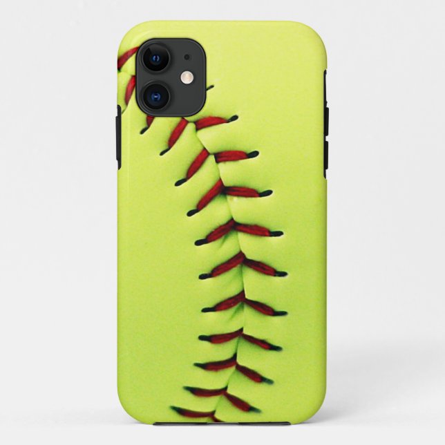 Yellow softball ball Case-Mate iPhone case