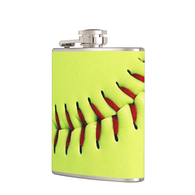 Yellow softball ball hip flask (Left)