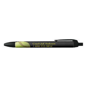 Yellow Softball Coach Pens
