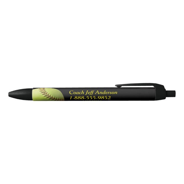 Yellow Softball Coach Pens (Top)