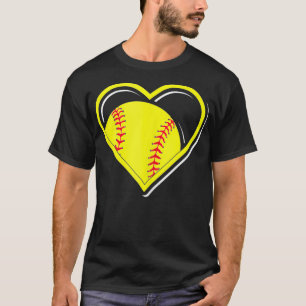 Yellow Softball Heart for Softball Lovers T-Shirt