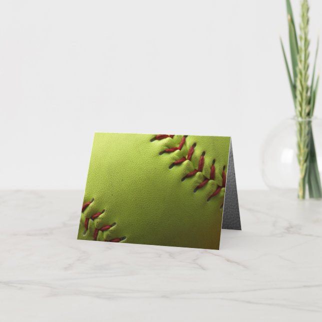 Yellow Softball Inside Fade Card (Front)