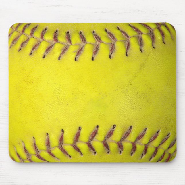 Yellow Softball Mouse Pad (Front)