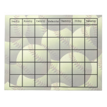 Yellow Softball Multiball Calendar Blank