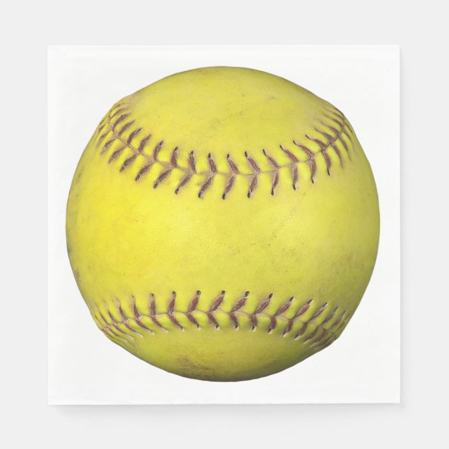 Yellow Softball On White Napkin (Front)