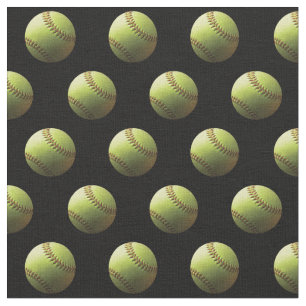 Yellow Softball Sport Ball Fabric