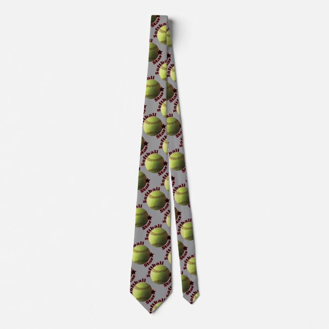 Yellow Softball Star Tie (Front)