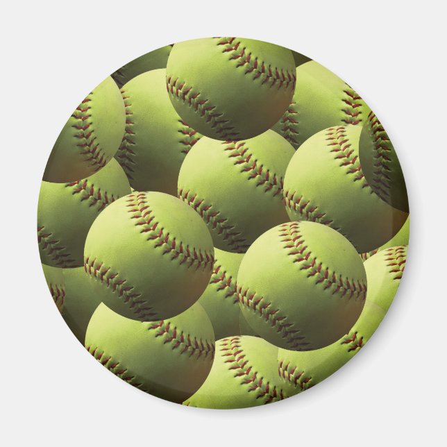 Yellow Softball Wallpaper Magnet (Front)