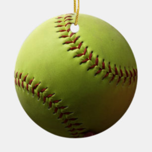 Yellow Softball Whole Ball Ceramic Tree Decoration