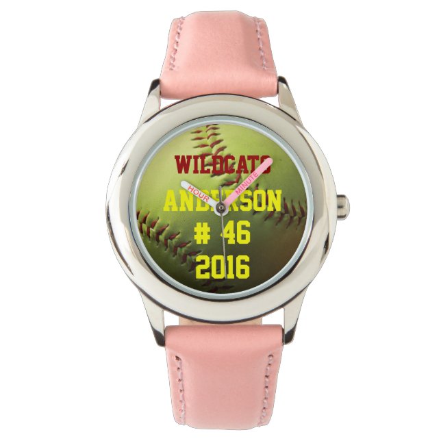 Yellow Softball with Team and Year Watch (Front)