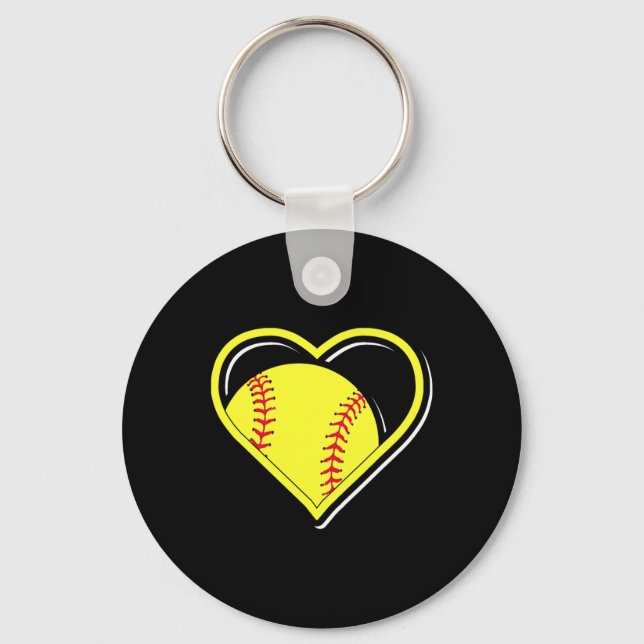 Yellow Softll Heart For Softll Lovers  Key Ring (Front)