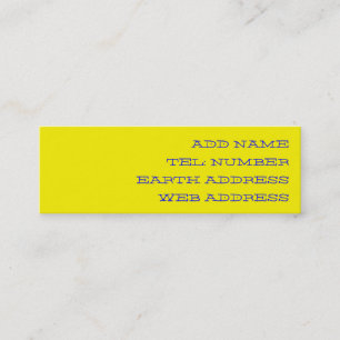Yellow solid colour business card