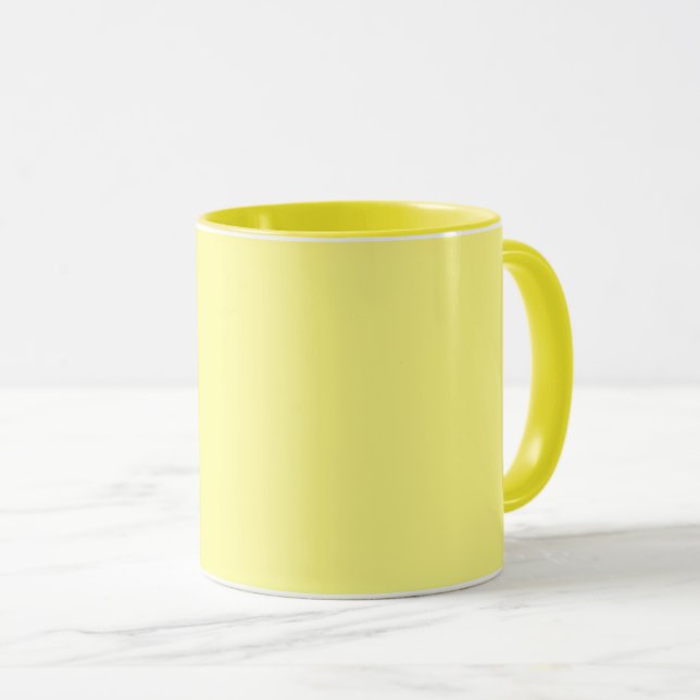 Yellow solid colour light-medium, mug (Front Right)
