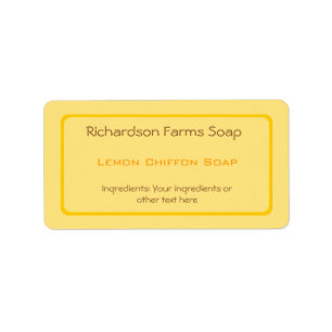 Yellow Solid Colour Soap Label
