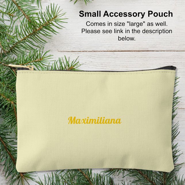 Yellow - Solid Small Accessory Pouch (Small Accessory Pouch - Yellow - Solid by Leapfroglisics shop)