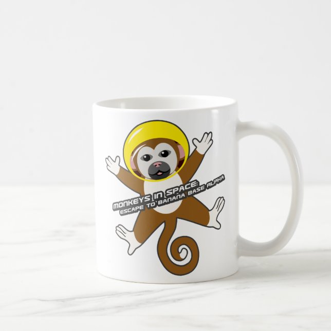 Yellow Space Monkey Mug (Right)