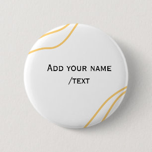 Yellow Spanish border name message text lines  6 Cm Round Badge