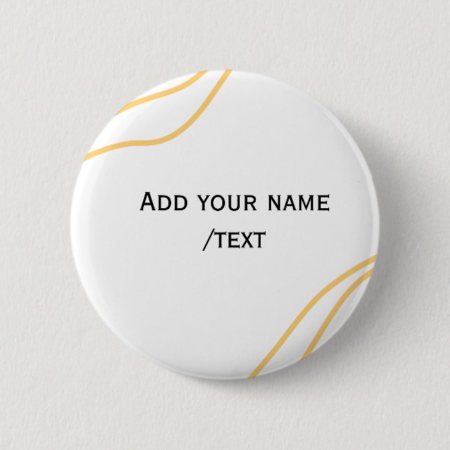 Yellow Spanish border name message text lines  6 Cm Round Badge (Front)