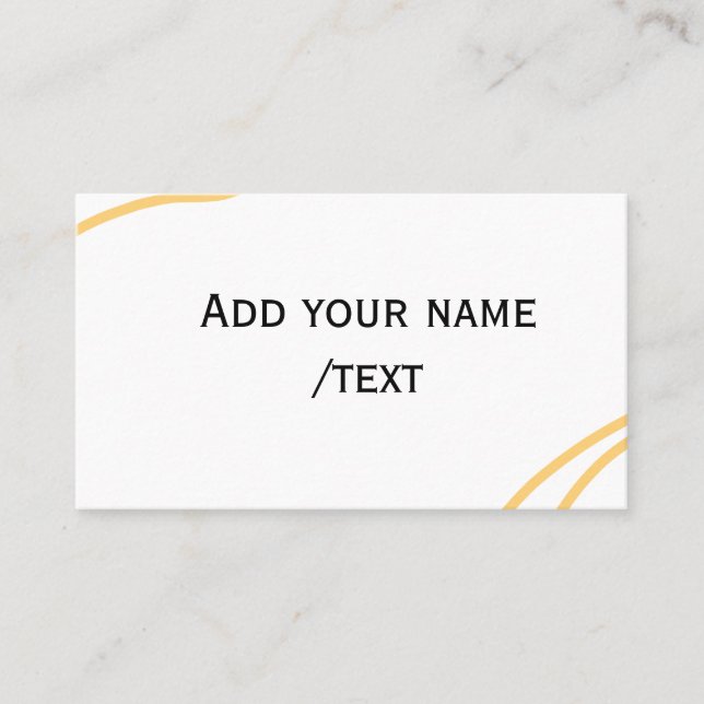 Yellow Spanish border name message text lines  Business Card (Front)