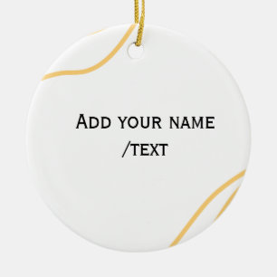 Yellow Spanish border name message text lines  Ceramic Ornament