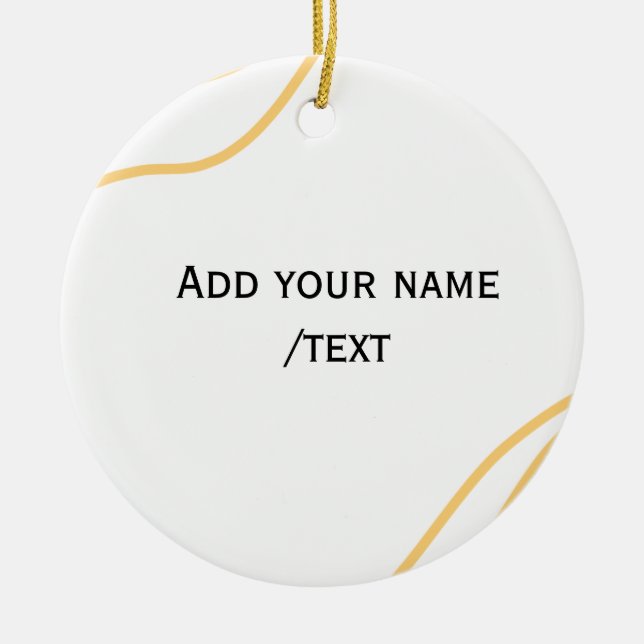 Yellow Spanish border name message text lines  Ceramic Ornament (Front)