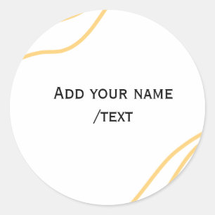 Yellow Spanish border name message text lines Classic Round Sticker