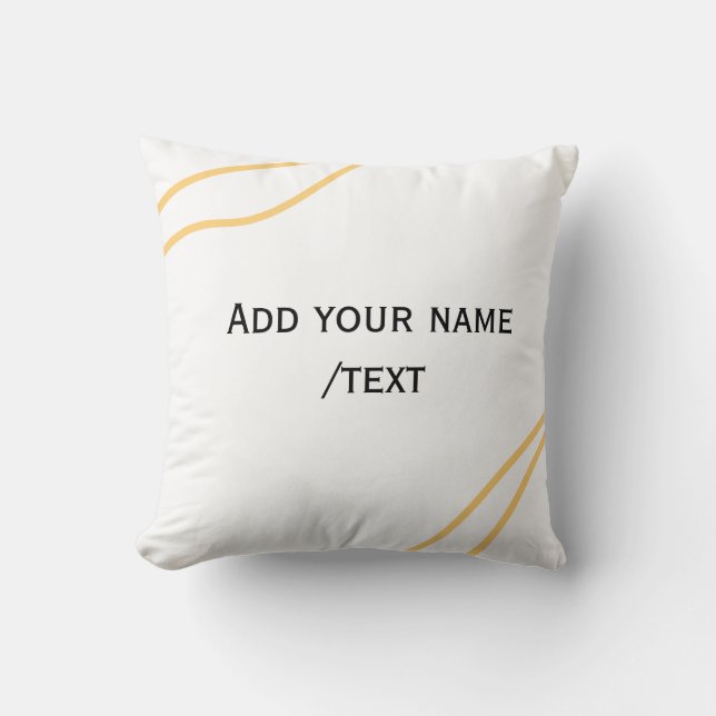 Yellow Spanish border name message text lines  Cushion (Front)