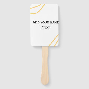 Yellow Spanish border name message text lines Hand Fan