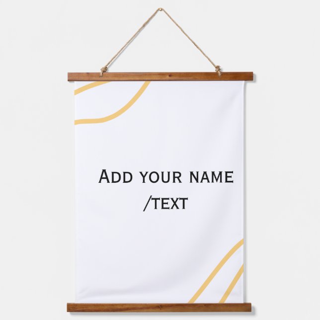 Yellow Spanish border name message text lines  Hanging Tapestry (Front)