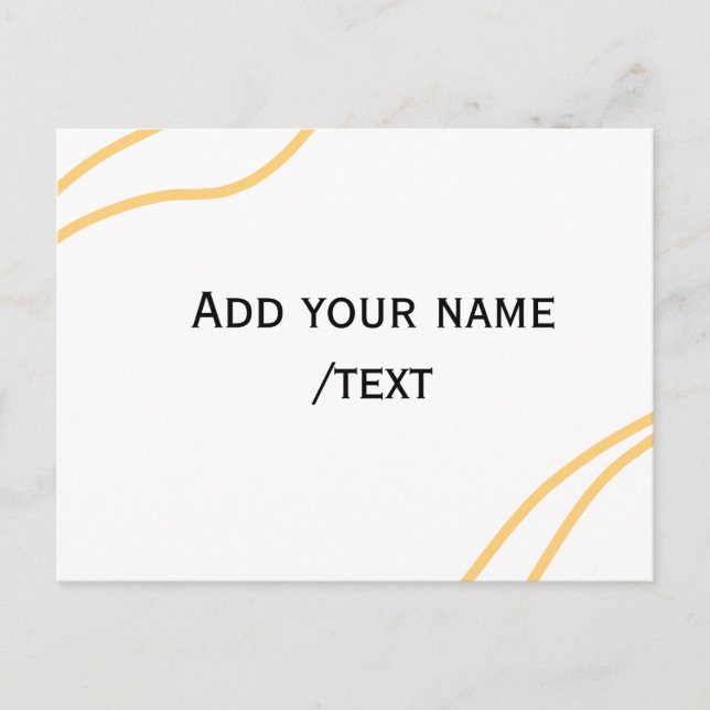 Yellow Spanish border name message text lines  Holiday Postcard (Front)