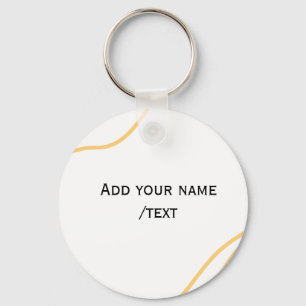 Yellow Spanish border name message text lines Key Ring