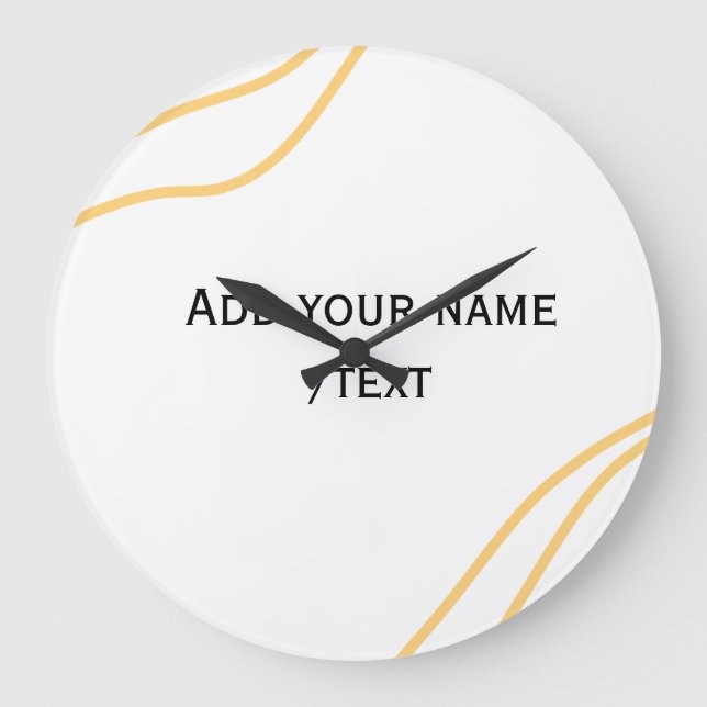 Yellow Spanish border name message text lines  Large Clock (Front)