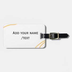 Yellow Spanish border name message text lines Luggage Tag