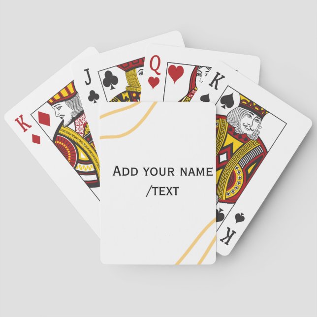 Yellow Spanish border name message text lines  Playing Cards (Back)