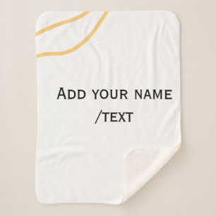 Yellow Spanish border name message text lines Sherpa Blanket