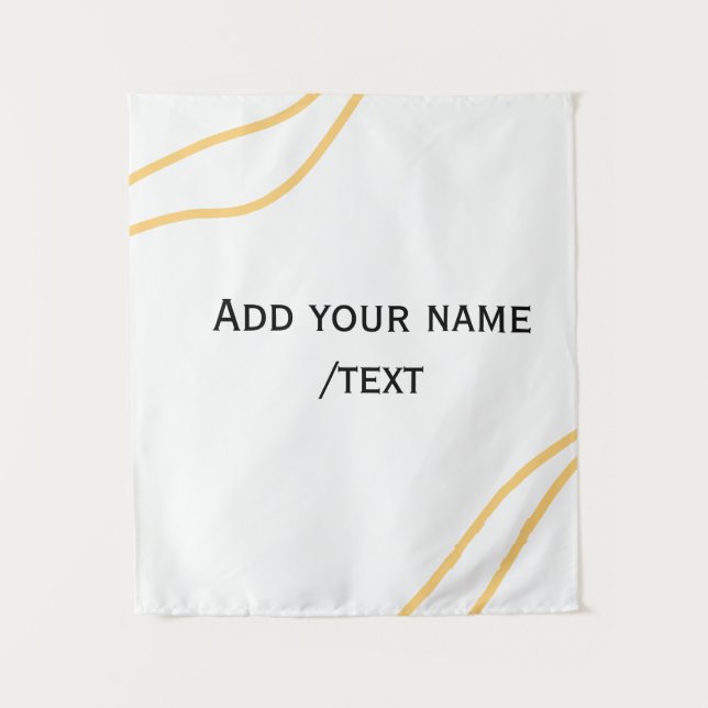 Yellow Spanish border name message text lines  Tapestry (Front)