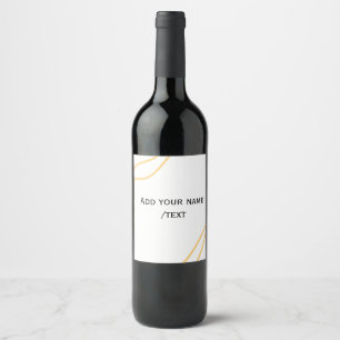 Yellow Spanish border name message text lines  Wine Label