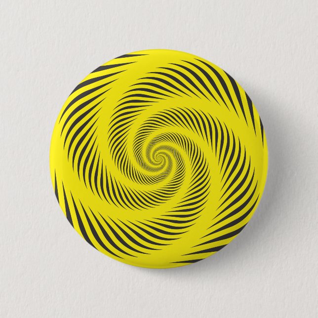YELLOW SPIRAL 6 CM ROUND BADGE (Front)