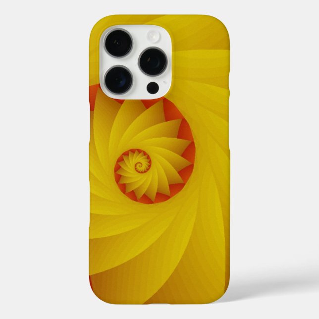 Yellow Spiral abstract phone case (Back)