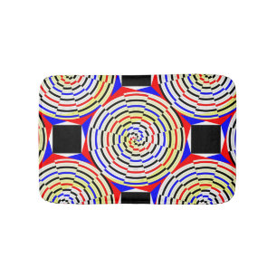 Yellow Spirals by Kenneth Yoncich Bath Mat