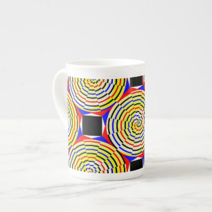 Yellow Spirals by Kenneth Yoncich Bone China Mug
