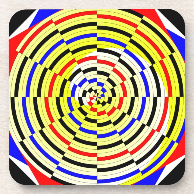 Yellow Spirals by Kenneth Yoncich Coaster (Front)