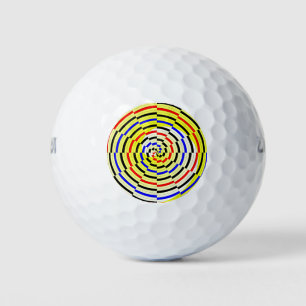 Yellow Spirals by Kenneth Yoncich Golf Balls