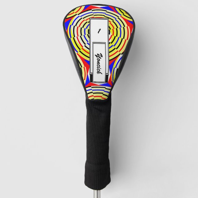 Yellow Spirals by Kenneth Yoncich Golf Head Cover (Front)