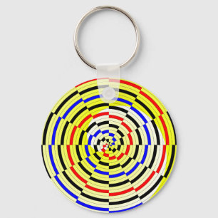 Yellow Spirals by Kenneth Yoncich Key Ring