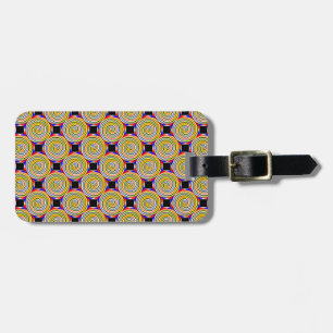 Yellow Spirals by Kenneth Yoncich Luggage Tag